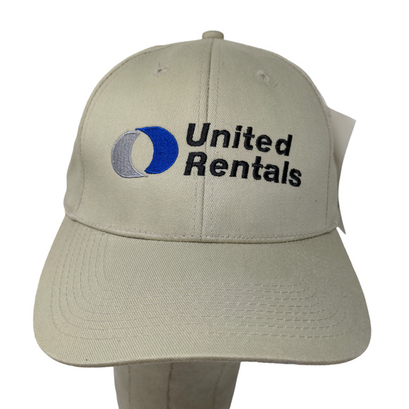 Collegiate USA Men's Strapback Hat United Rentals Tan Embroidered Logo W/Tags - Picture 1 of 11